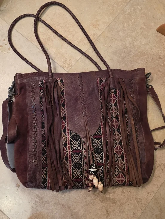 Free People Genuine Leather boho tote - Picture 3 of 5